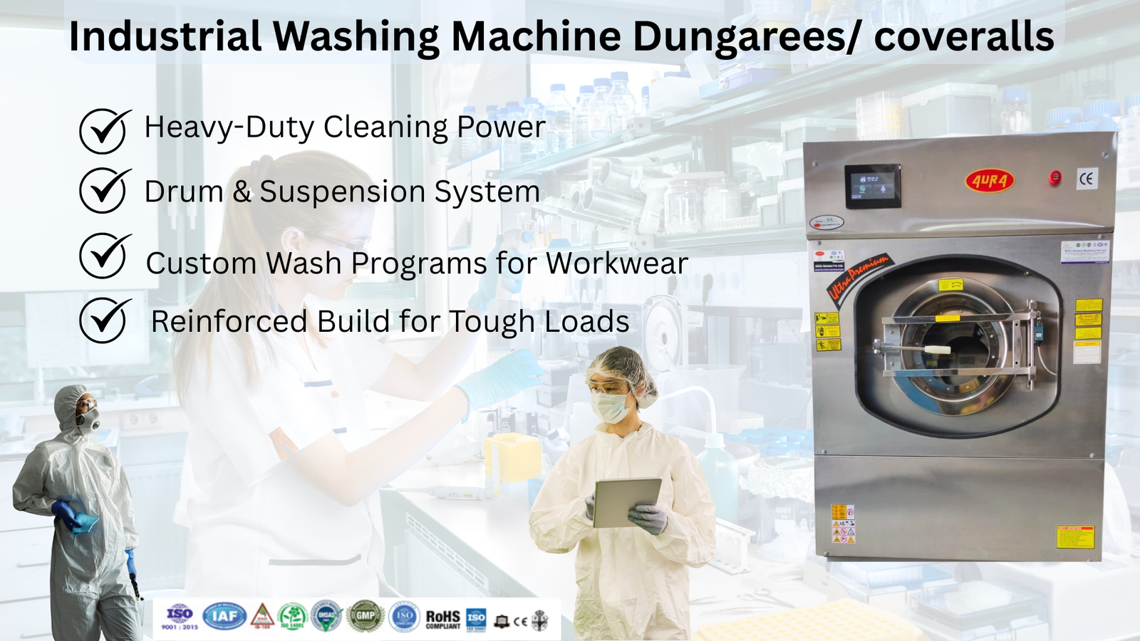 Industrial Washing Machine Lab Gowns